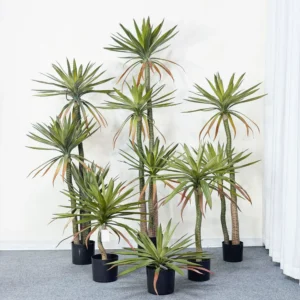 Potted Artificial Red-Edged Dragon Tree Collection displayed for interior