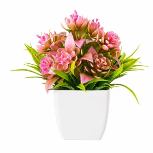 Pink potted Artificial Succulent Flower Plant, 20 cm