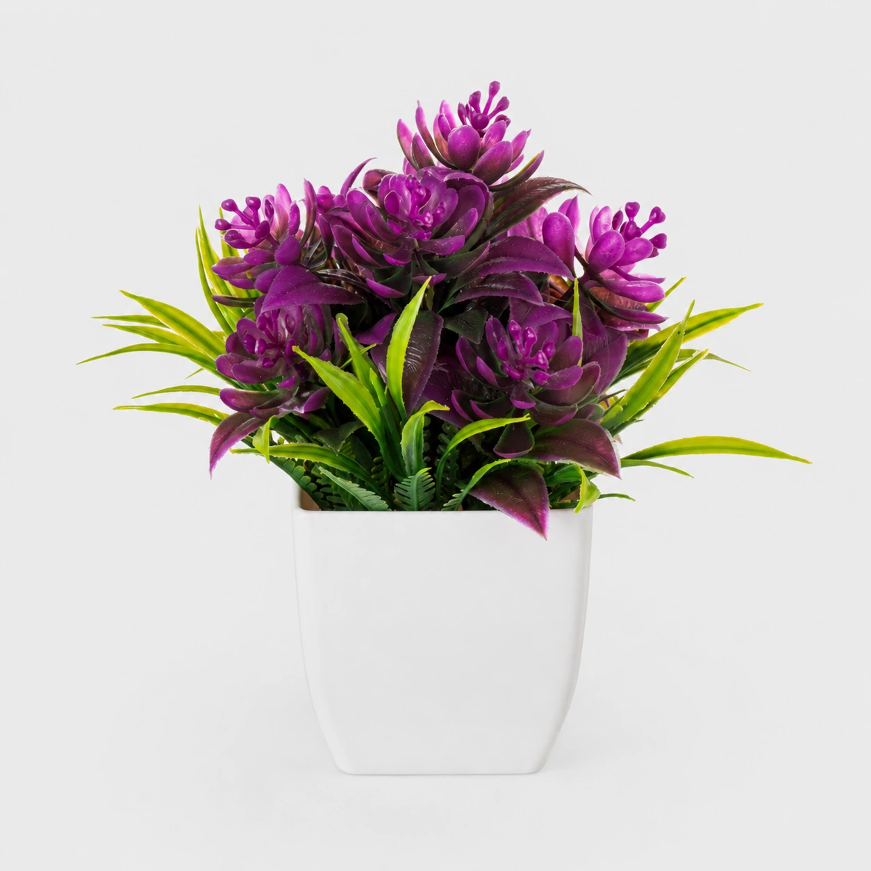 Purple potted Artificial Succulent Flower Plant, 20 cm