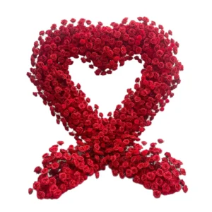 Red Rose Heart Flower Backdrop
