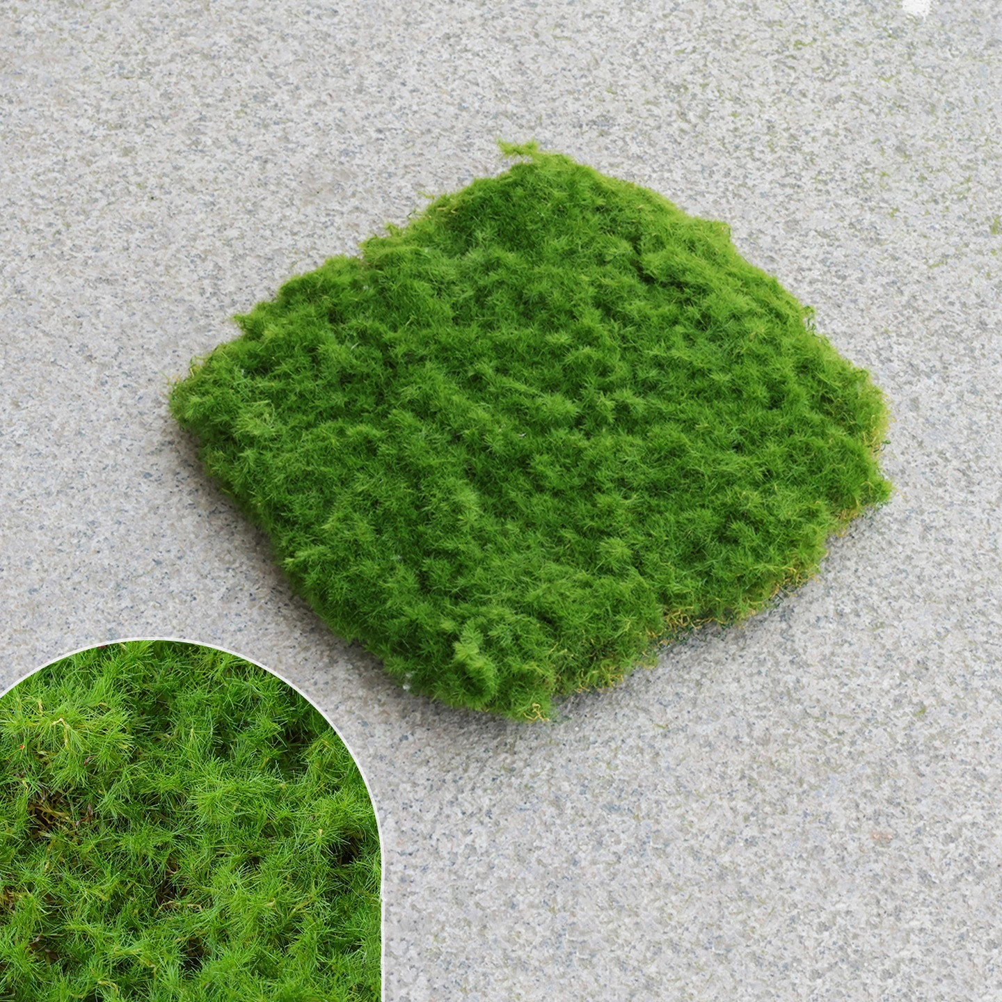 Close-up of dense moss detail for tearable artificial moss mat