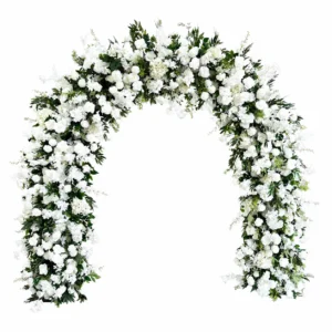 Weißer rechteckiger Rosenblumenbogen