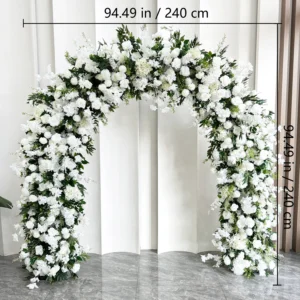 Size diagram for white rectangular rose flower arch, 240 cm