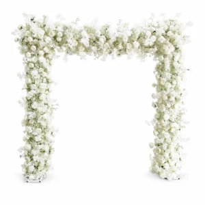 Weißer Rosenhortensien-Hochzeitsblumenbogen