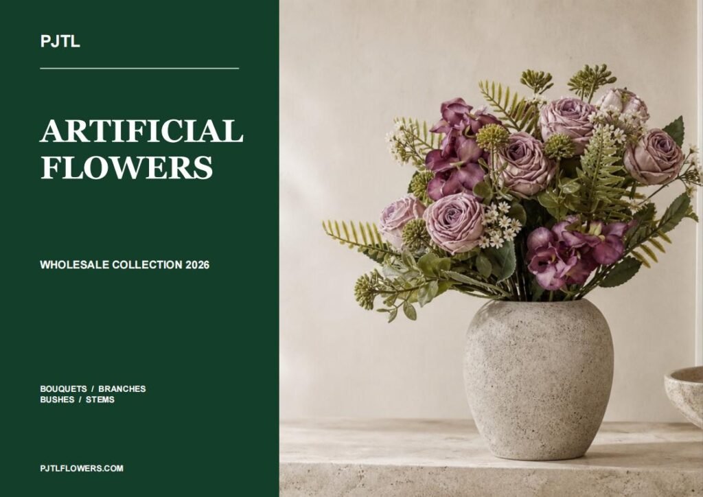 PJTL wholesale artificial flowers catalog 2026 cover