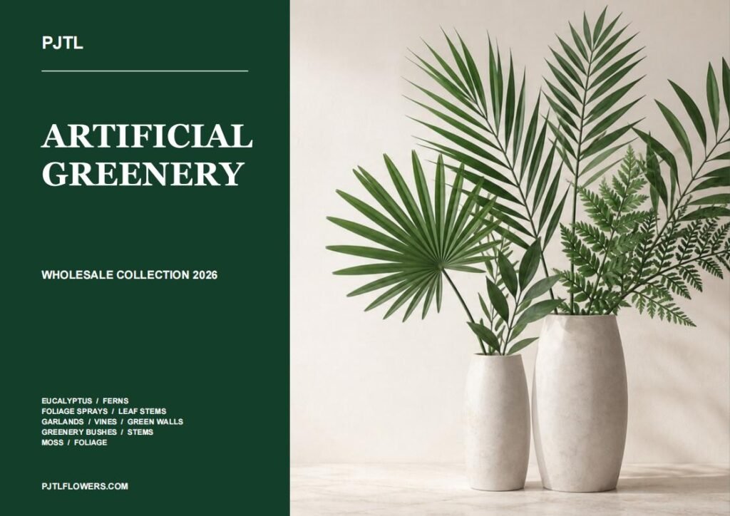 PJTL wholesale artificial greenery catalog 2026 cover