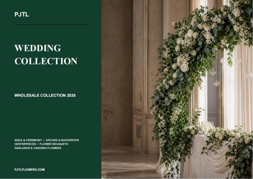 PJTL wholesale wedding flower and decor catalog 2026 cover